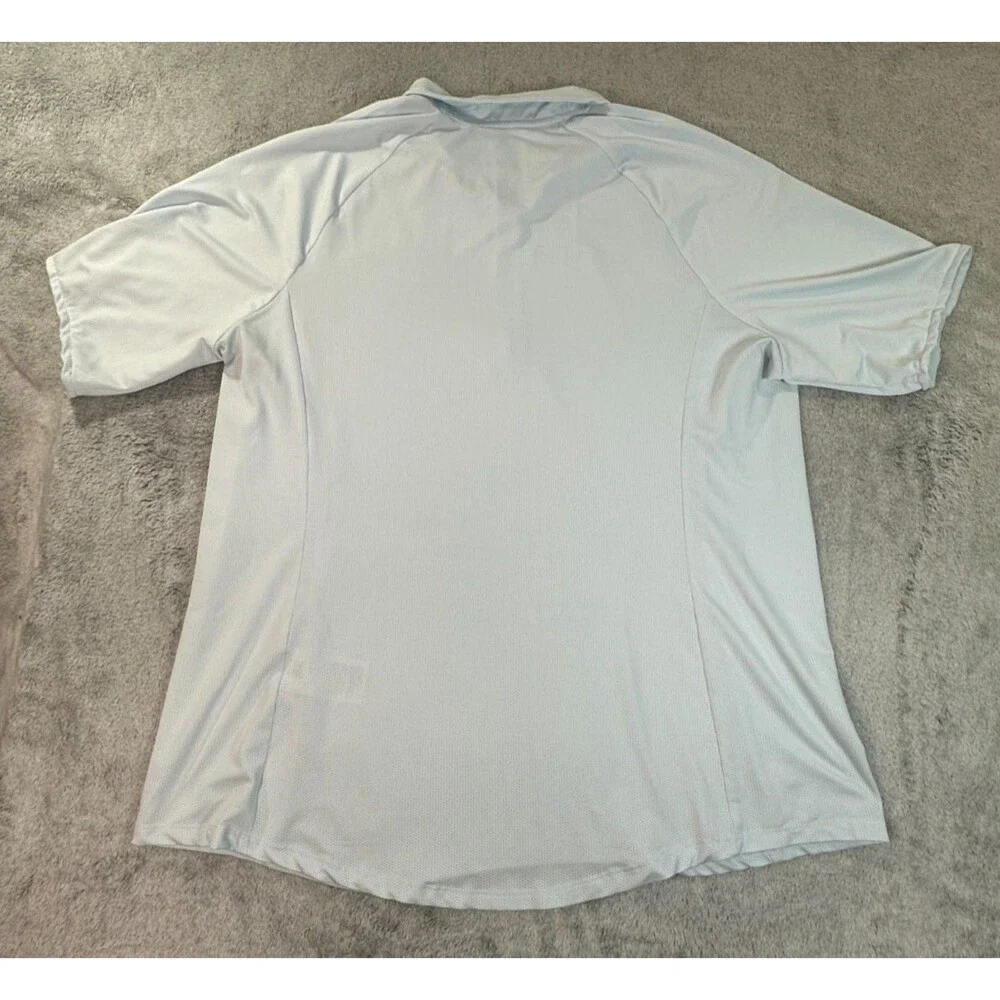 Adidas Golf Polo Shirt Men’s 2XL Light Blue Quarter Zip Performance Stretch